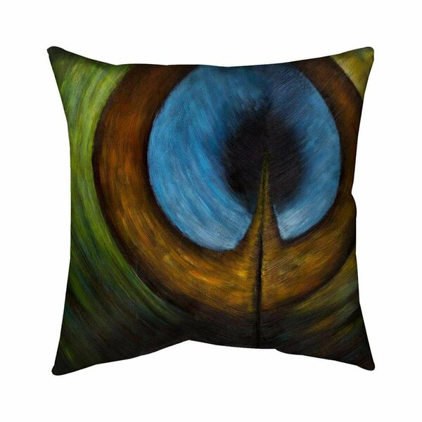 Fondo 20 x 20 in. Peacock Feather Center-Double Sided Print Indoor Pillow FO2793700